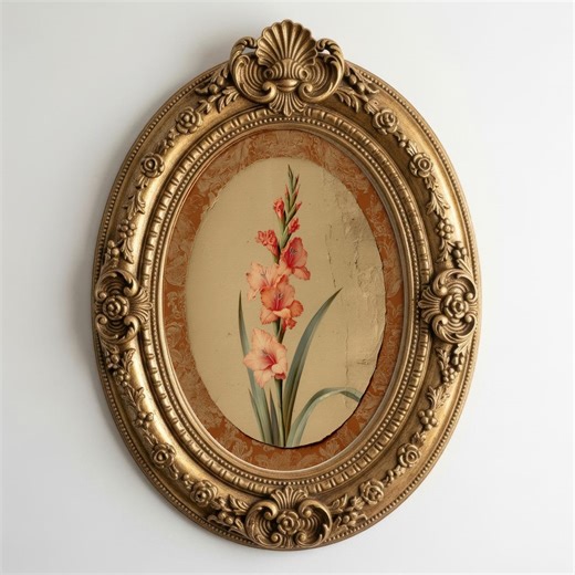 Vintage August Birth Flower Gladiolus Botanical Print for 2026 Retro Home Wall Decor Art - Etsy
