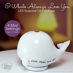 Available now: http://bit.ly/2FlkRsZ Set the stage for sweet dreams with this totally unique whale essential oil diffuser. Two buttons on the base control the LED colored lights and mist separately You will appreciate the way this thoughtful gift displays a mesmerizing continuous cycle of colors or simply a single color. USB power cord included. This is a lovely gift for those who appreciate the benefits of essential oils and décor that captivates the imagination Carefully crafted in ceramic. Es