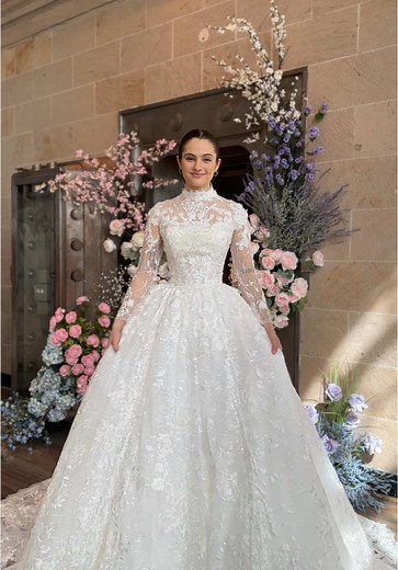 Ariya: Exquisite Long Sleeve Ballgown for Brides