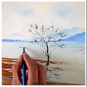 7.1K views · 681 reactions | Very simple soft pastels drawing of a rainy landscape ( with colour names) | Morning Drizzle | Facebook