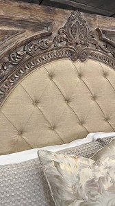 Ornate Upholstered Panel Bed Frame, Carved Wood Bed - Etsy