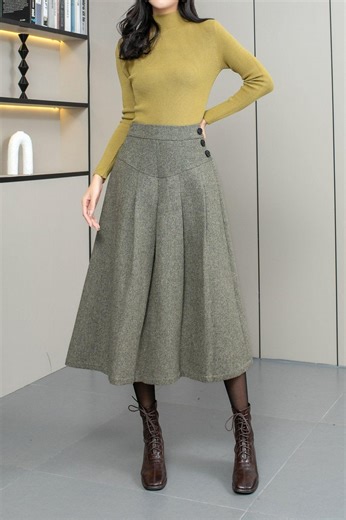 Wool Skirt, Midi Wool Skirt, Pleated Wool Skirt, Winter Wool Skirt Women, A-line Wool Skirt, Wool Skirt Women, Custom Skirt L0550 - Etsy