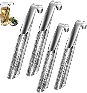 Stainless Steel Tea Diffuser, 2026 Upgrade Tea Artifact Creative Pipe Stainless Steel Tea Infuser with Hanging Hook Handle Fine Holes Tea Interval Diffuser or Loose Tea Leaf Coffee