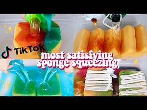 ASMR TIKTOK COMPILATION SATISFYING SPONGE SQUEEZING