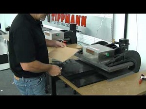 Tippmann Clicker die cutting press embossing leather using a Copper embossing die