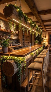 2.4M views · 27K reactions | Rough-hewn wooden log to serve as the main bar counter. #woodworking #interiordesign #transformation #reelsvideo | Dreambuild AI | Facebook