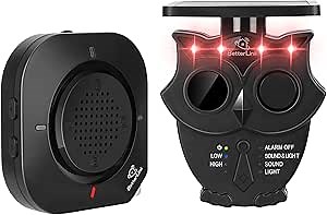 Solar Driveway Alarm, 1/2 Mile Long Range Wireless Driveway Alert System Motion Detectors Outdoor Motion Alert Sound Light Security Alert Monitor System