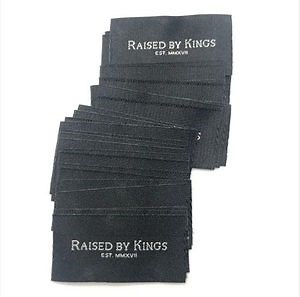 [Hot Item] Etiquetas de Prenda de Tela de Etiqueta Woven Damask Cortadas y Dobladas por Computadora con Logo de Transferencia de Calor para Zapatillas Deportivas Sostenibles 3000