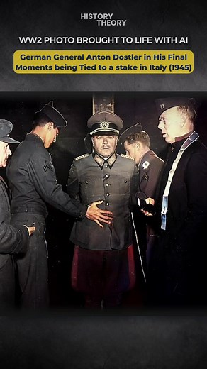 WW2 Photo Brought to Life: The Final Moments Of German General Anton Dostler For His Crimes in Italy #colorizedhistory #wwiihistory #broughttolife #WWII #ww2history | History Theory