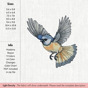 Flying Blue Tit Machine Embroidery Design British Bird Embroidery Pattern Garden Bird Embroidery File Songbird Machine Embroidery Design - Etsy UK