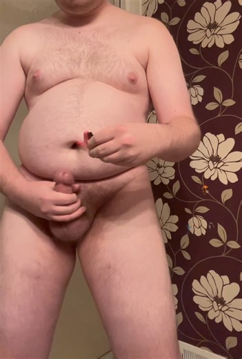 Gainer Cums from Stabbing Navel