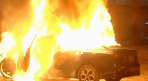 Hit and Run Crash Leaves Vehicle Engulfed in Flames on South Dixie Highway