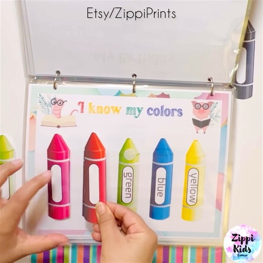 16K views · 138 reactions | Preschool Activity Binder! A one stop solution for early learners …. This Toddler busy book is a great way to start visual learning in younger kids!!! Just Print, Laminate and assemble it in a Binder for hands-on learning... Its available on Etsy https://etsy.me/3rCYAQ6 and TPT https://bit.ly/3Lqn9Yo | Zippi Kids Corner | Facebook