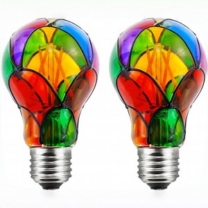 [Hot Item] Dimmable Color LED Bulb, E26 Base Stained Glass Light for Festive Atmosphere