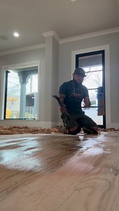 A beautiful hand-scraped finish at a beautiful lake house #hardwoodfloors #flooringexperts #hardwood #smallbusiness #mabanktx | Texas Flooring Innovations