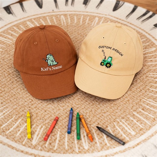 Custom Embroidered Kids Baseball Cap: Personalized Initial, Cotton Sun Hat - Etsy UK