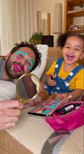 Little Princess Gives Dad a Glam Makeover While He Sleeps💄😂#babyshorts #babytwins #baby #cutebaby