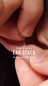 3.8M views · 5.2K reactions | Write your own cosmic story ✨ This starry and moonlit ear styling in 14k solid gold brings celestial elegance to your everyday. Shine bright like the night sky!  | Jcojewellery | Facebook