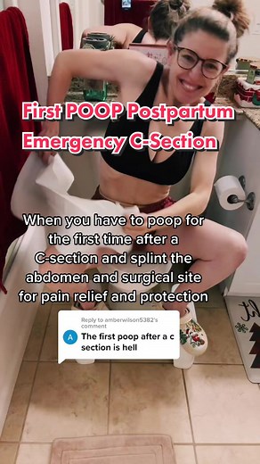 Replying to @amberwilson5382 I used splinting to help me poop day 3 post op💩😅 #csection #poop #constipation #mom #momsoftiktok #bloated #gas #surgery #tummytuck #postpartum #prolapse #momsoftiktok #hemorrhoids #foryou