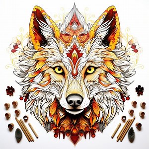 Coloring Pages for Adults/kids, Mandala Wild Dogs/wolves/pit Bulls Fine Line Art - Etsy Canada