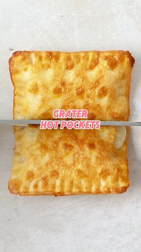 3.5M views · 23K reactions | Making ham & cheese hot pockets using a grater. Just press a couple of slices of bread into a grater, then cut into squares using the underside. Fill with ham and cheese and seal the edges with a fork. Brush with egg and toast until crispy and golden. Watch until the end to see what it’s like inside! #hotpockets #homemadehotpockets #foodhack #lunchhack #hamandcheesetoastie | The Fast Foodie | Facebook