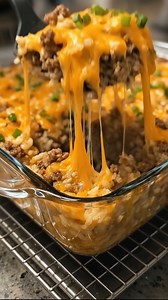 Cheesy Ground Beef Rice Casserole This Cheesy Ground Beef Rice Casserole is an easy, cozy dinner that checks all the boxes—hearty, creamy, and loaded with melty cheese. It’s made with simple pantry staples and baked into a comforting one-dish meal that’s perfect for busy weeknights or feeding a hungry family. Ingredients: 1 lb ground beef 1 small onion, diced 2 cloves garlic, minced 1 cup uncooked long-grain white rice 2 cups beef or chicken broth 1 can (10.5 oz) cream of mushroom or cream of ch