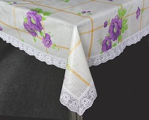 [Hot Item] Stain Resistant Table Cover Vinyl Tablecloth with Flannel Backing
