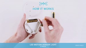 Brilliant Evolution Motion Sensor Puck Lights, 3 Pack - LED Under Cabinet Lighting & Stair Lights Indoor - Motion Detection Closet & Hallway Light