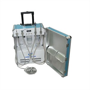 [Hot Item] Best Selling CE Approved Suitcase Dental Equipment Portable Mobile Suction Unit Machine with Air Compressor