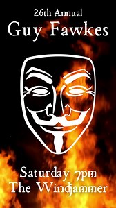 🎉 Join us for the 26th Annual Guy Fawkes Bonfire Night! 🎆 📅 Date: Saturday, October 14th 🕖 Time: 7pm 📍 Location: The Windjammer Get ready for an unforgettable evening as we bring history to life with a hilarious re-enactment of the 1605 trial and execution of Guy Fawkes for treason! 🤣 Remember, this is no ordinary history lesson - it's a "Monty Python-esque" performance by the Misquamicut Players that will have you in stitches! 🎶 Groove to the music of King Crimson’s Jesters, marvel at th