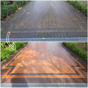 Pressure washing clay block paving | MetDaan