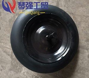 [Hot Item] 16inch Heavy Duty Rubber Solid Wheelbarrow Wheel with Long Axle