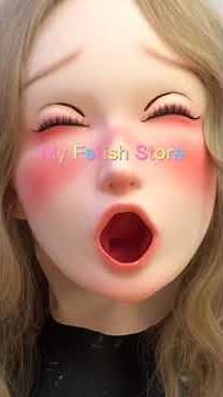 New open mouth latex hood kigurumi mask