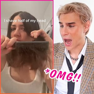 2.3M views · 9.4K reactions | This Haircut Is Just Insane!  #reels #haircut #reaction #reactionvideo #hairdresser #haircutting | Brad Mondo | Facebook