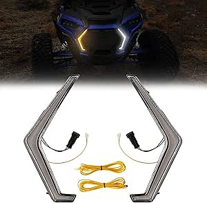 AUXMART LED Turn Signal Light for Polaris RZR XP, Front Signature Accent Fang Lights Compatible with 2019-2022 Polaris RZR XP