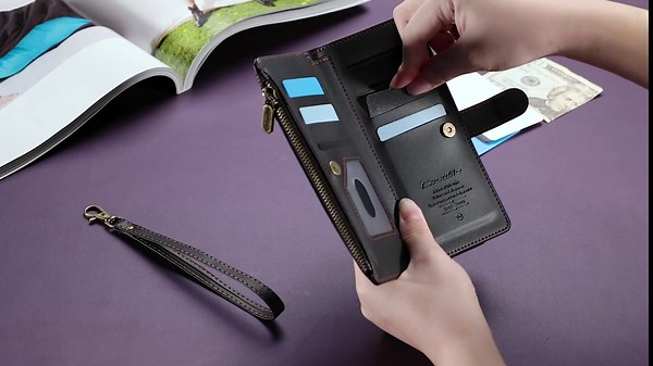 CaseMe for iPhone 7/8/SE Wallet Case with Card Holder, Women Men Shockproof Phone Cover with Change Coin Zipper Pocket Kickstand, Bluish Green