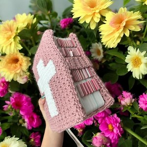 Handmade Crochet Bible Sleeve With Cross, Handmade Bible Cover With Cross - Etsy