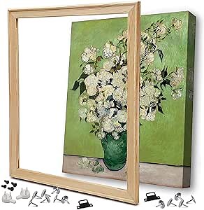 DIY Canvas Stretcher Bars - 16x20 Inch Wood Canvas Frame - Easy to Assemble, Gallery Wall Wrapped Canvas Oil Frame Kits Canvas Tools & Accessories for Oil Paintings, Prints, Paint by Numbers & Posters