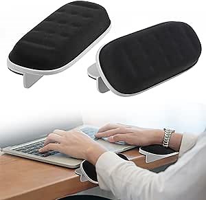 Arm Rest for Desk, Desk Extender, Wrist Rest Pads for Desk, Memory Foam Elbow Rest Arm Rest Pad for Desk, Ergonomic Arm Elbow and Wrist Support for Computer Desk, Office Desk (2 Pack)