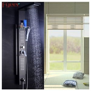 [Hot Item] Fyeer Shower Panel Tower System Stainless Steel Multi-Function Shower Panel with SPA Massage Jets