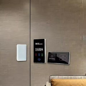 [Hot Item] Placa de puerta LED de vidrio templado, timbre táctil, logo Mur, señal de número de habitación, placa electrónica de puerta, no molestar, panel de estado de habitación