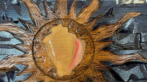 Hand carved Conch Republic Flag. Beautiful addition to your home, office, or tiki bar.🏝️ Available at 613 Simonton Stree. Shipping available. Come by or call 305-290-2049. #keywestshop #shoplocal #localbusiness #ourkeywest | Our Key West