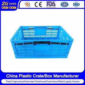 [Hot Item] Heavy Duty Mesh Style Agriculture Collapsible Container Folding Storage Box Fruits Vegetable Plastic Foldable Crates