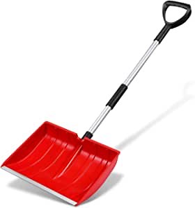 Large Portable Snow Shovel for Driveway: Lightweight Snowmobile Shovel with Aluminum Handle Wide Snow Removal
