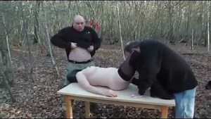 Slut Wife in Forest Gangbang Full Rubber Hooded Part2