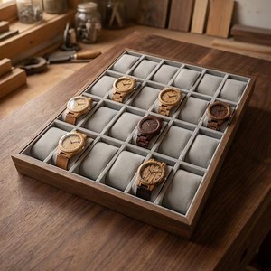 Wooden Watch Display Case With Pillows – 24 Slot Bamboo Watch Organizer Box, Glass-top Storage Tray for Men & Women - Etsy Australia