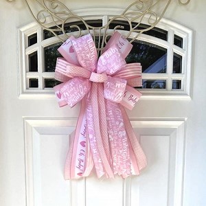 Pink Baby Girl Bow, Oh Baby Door Hanger, Gender Reveal Decoration, Baby Shower Welcome Sign, It's a Girl Announcement Bow - Etsy
