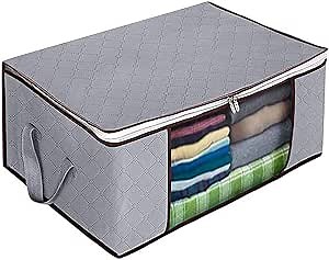 Clothes Storage Bins,Stackable Storage,Storage Containers for Organizing Bedroom,Clothing,Blanket,Comforters,Bed Sheets and Pillows