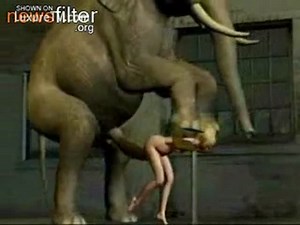 Helpless skinny teen fucked by an elephant in this animated movie