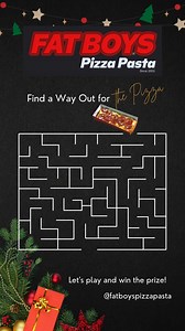#christmas #maze #puzzle #puzzles #game #happyholidays #happy #happybirthday #pizzalover #cheese #eating #foodie | Fat Boy's Pizza Pasta | Facebook